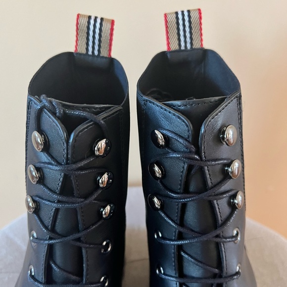 Burberry Icon Stripe Lace-up Leather Boots - Picture 11 of 15